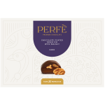 Chocolate-coated dried fig with walnut