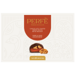 Chocolate-coated dried peach with walnut